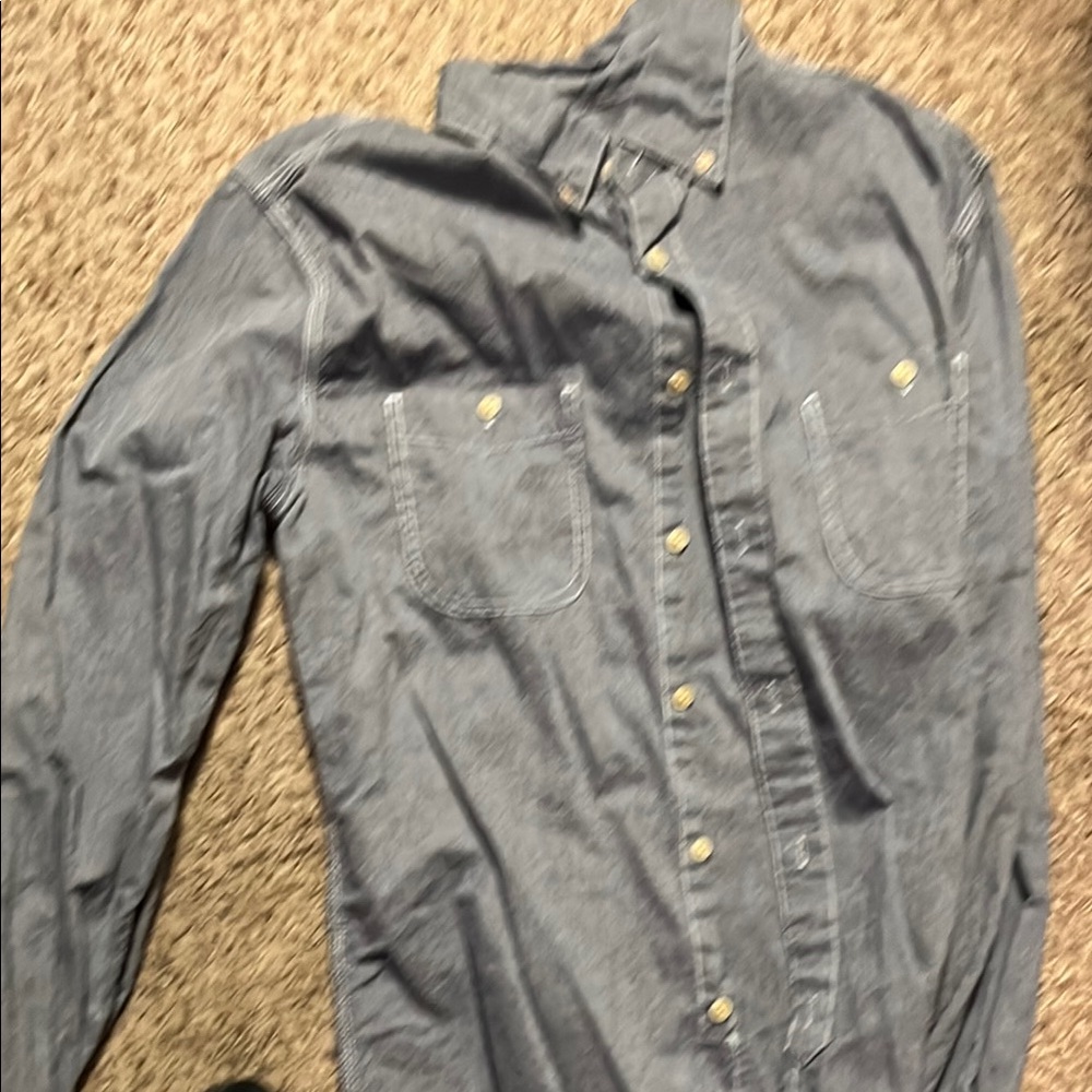Merona Blue Casual Button Down Shirt with Classic Collar